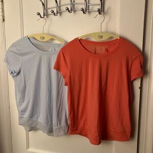 Athleta Short Sleeve Tops, lot of 2 - Light Blue and Pink